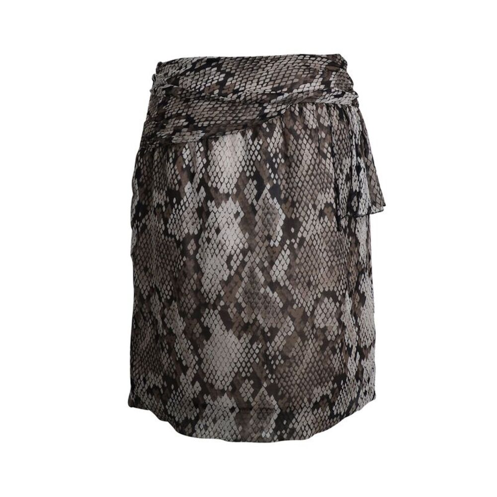 Moschino Cheap And Chic Snake Print Skirt in Animal Print Silk
